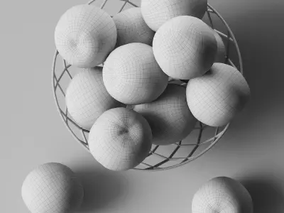 Oranges citrus fruits Low-poly 3D model