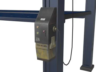 MECHANIC SHOP - Four post parking lift Low-poly 3D model