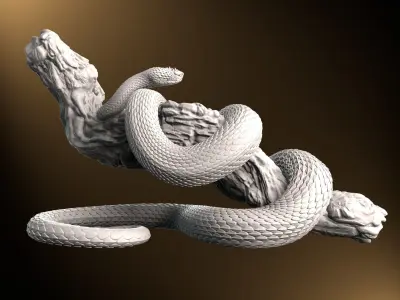 Eyelash Pit Viper Realistic Exotic Snake 3D Print Model 3D print model