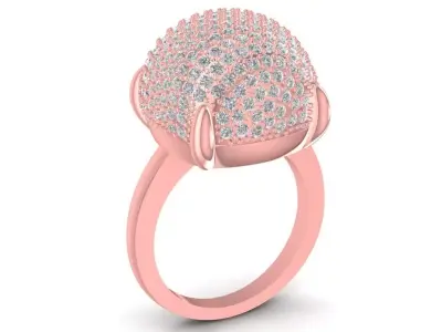 Luxury Square Pave Dome Ring for Women  1538 3D print model