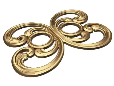 Carved Door Handle Decor 01 Low-poly 3D model