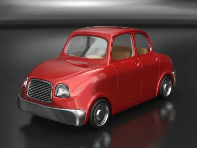 Set of cartoon cars  3D model