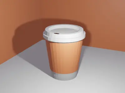 low poly glass of coffee Free low-poly 3D model