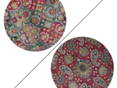 Round Rug Set 265 3D model