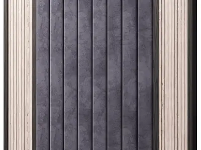Panel headboard with stripes 3D model