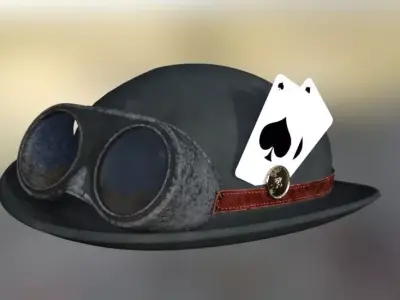 Hat old Card style Low-poly 3D model