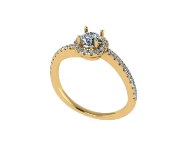 Women diamond engagement ring 3d render 3D print model