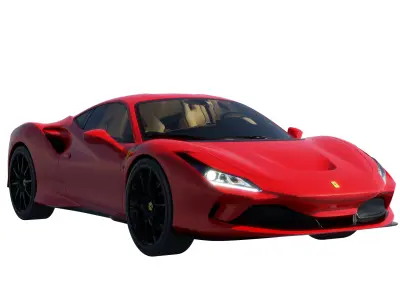Car Rigged - Ferrari F8 3D model