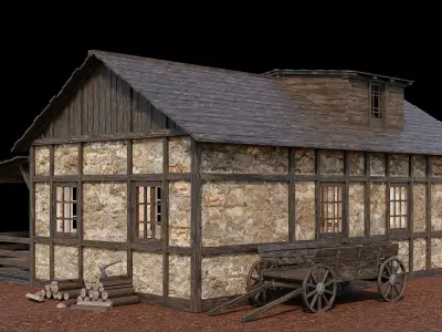 Medieval Village Asset 16 - 4K Textures Game Ready Low-poly 3D model