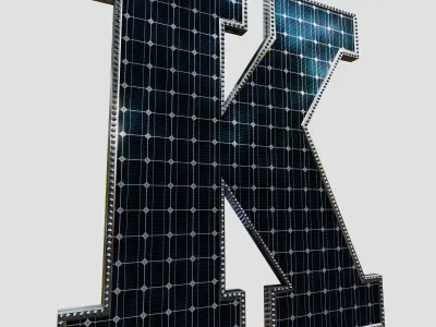 Solar Panel Letter - K 3D model