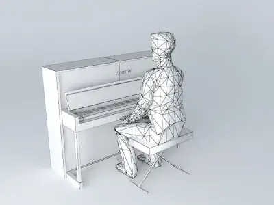 a normal piano black 3D model