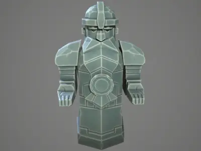 Stylized statue of Dwarf 01 Low-poly 3D model