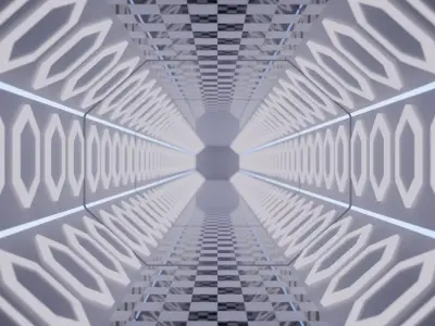 Hall Way - Empty Room - PBR 3D model Low-poly 3D model