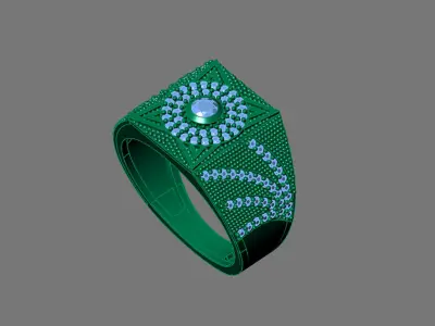 Gents Rings Diamond Men Ring STL 3DM 3D ready print model 3D print model