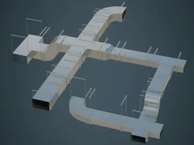 HVAC Duct 1A Low-poly 3D model