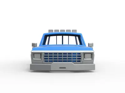 Shell of Vintage Monster Truck V5 Scale 1 to 25 3D print model