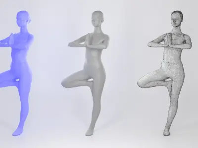 Woman practicing yoga 29 Low-poly 3D model