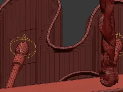 candela chandelier made of metal and glass 3D model