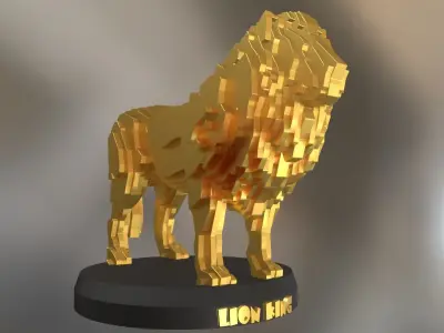 Parametric Lion Low-poly 3D model