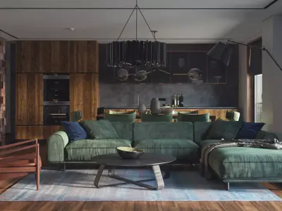 G-House modern living room interior design 3D model