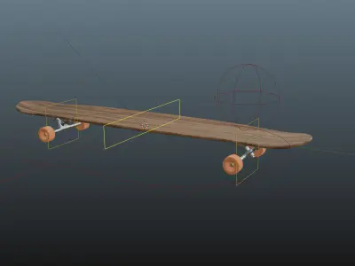 Rigged Longboard Free 3D model