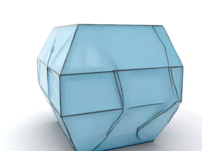 Futuristic Glass Pavilion model pack Low-poly 3D model