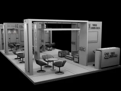  Booth Exhibition Stand a517a  3D model