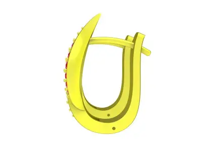 Elegant Curved Pave Gemstone Earrings for Women 5810 3D print model