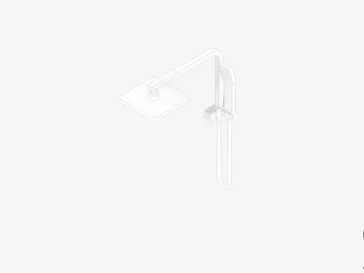 Shower - Twin - Luxury - Lane - Compact Low-poly 3D model
