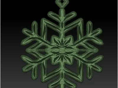 3D Printable  pendant Snowflake Ornament Low and High Resolution 3D print model