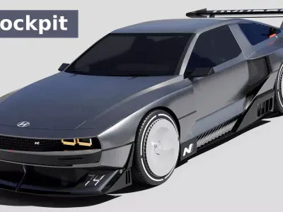 Hyundai N Vision 74 - with interior 3D model