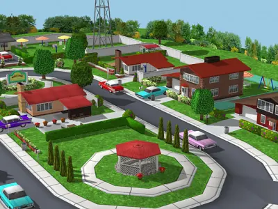 3DRT - Nuke Town Vintage Level  Low-poly 3D model