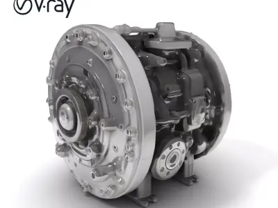 Industrial Gearbox Model Pack Low-poly 3D model