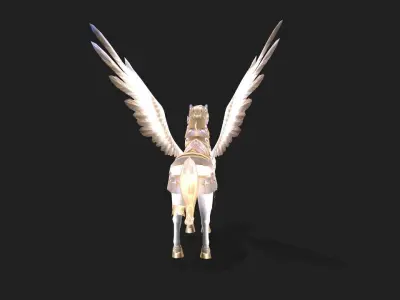 Little White Pegasus Low-poly 3D model