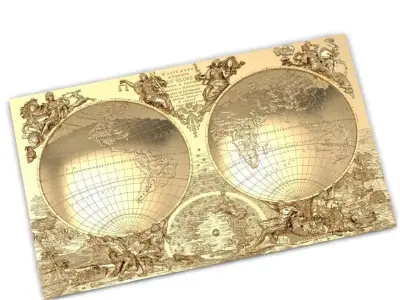 ancient map of the world       3D model