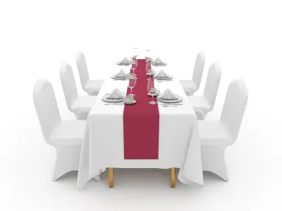 Banquet Table and Chair 95 3D model