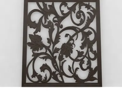 Separator decorative metal wall panel 3D model