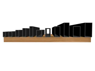 120 Wall Rectangle Ornamental Tube 3D model