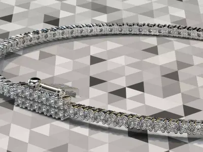 Tennis Bracelet with diamonds 1 point 6 mm 3D print model