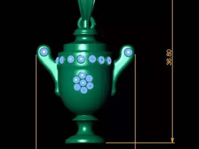 Luxury Trophy Urn Pendant  3D Printable Fine Jewelry Design 3D print model