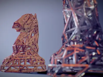 Knight chess piece 3D print model