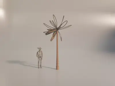 Conceptual palm tree S1Bv1 Low-poly 3D model