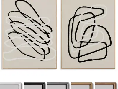 Abstract Painting Frame set 3D model 181