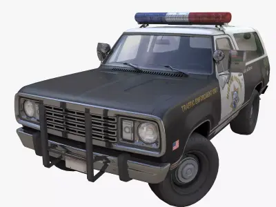 Offroad police car Low-poly 3D model