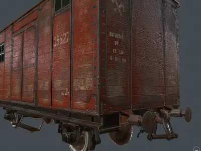  railway carriage Low-poly 3D model