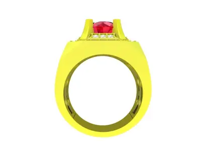 A7642 Korean Style Luxury Diamond Men Ring 3D Model 3D print model
