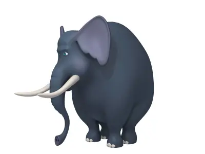 Elephant cartoon 3D model
