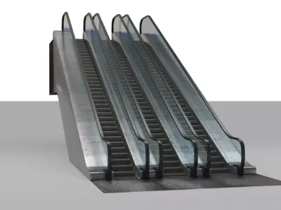 escalator rigged Low-poly 3D model