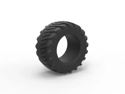Pulling tractor rear tire 2 Scale 1 to 25 3D print model