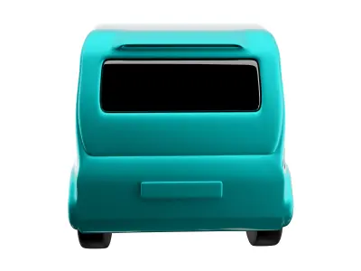 3d turquoise electric car icon 3D model